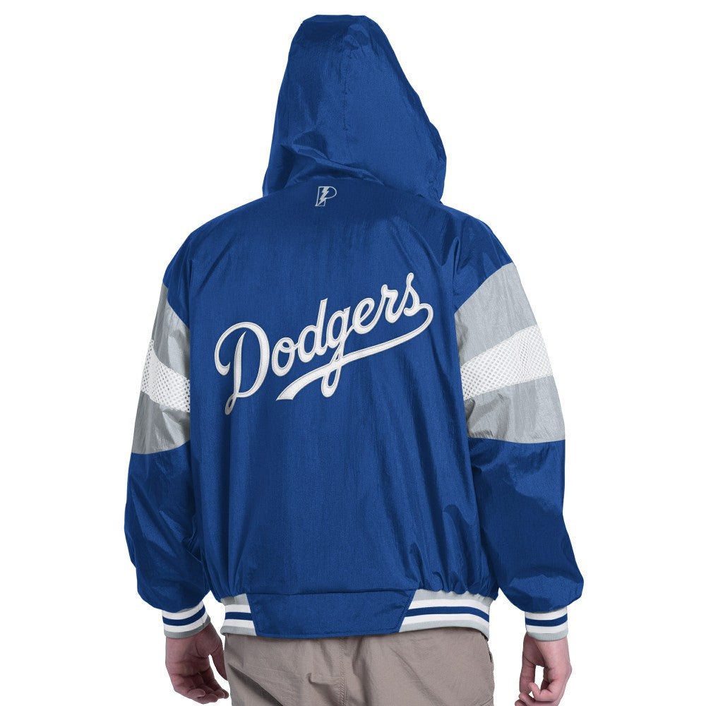 Los Angeles Dodgers Pro Player Legacy Lightweight Full-Zip Hooded Jacket - Royal/Gray - MLB Sale