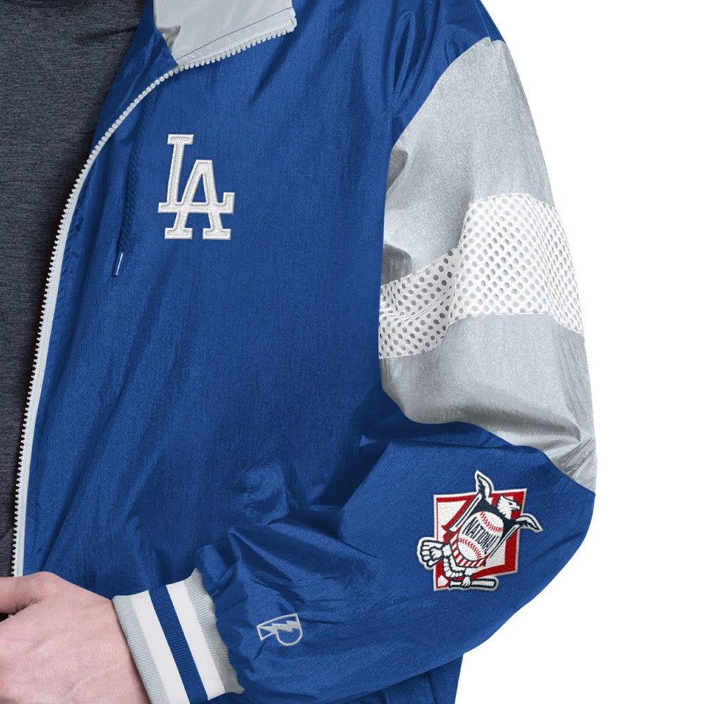 Los Angeles Dodgers Pro Player Legacy Lightweight Full-Zip Hooded Jacket - Royal/Gray - MLB Sale