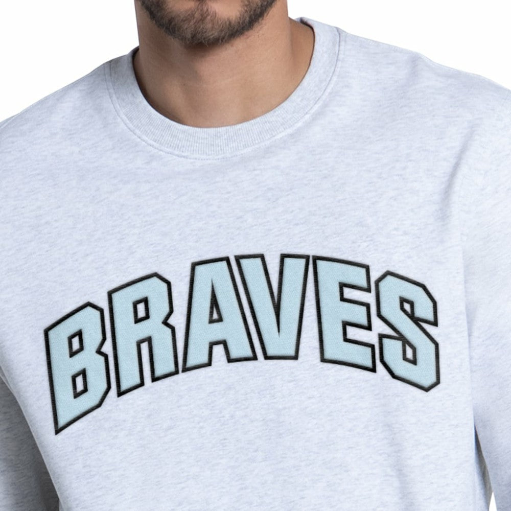 Atlanta Braves Starter Face of Ice Blue French Terry Sweatshirt - Gray - MLB on Sale
