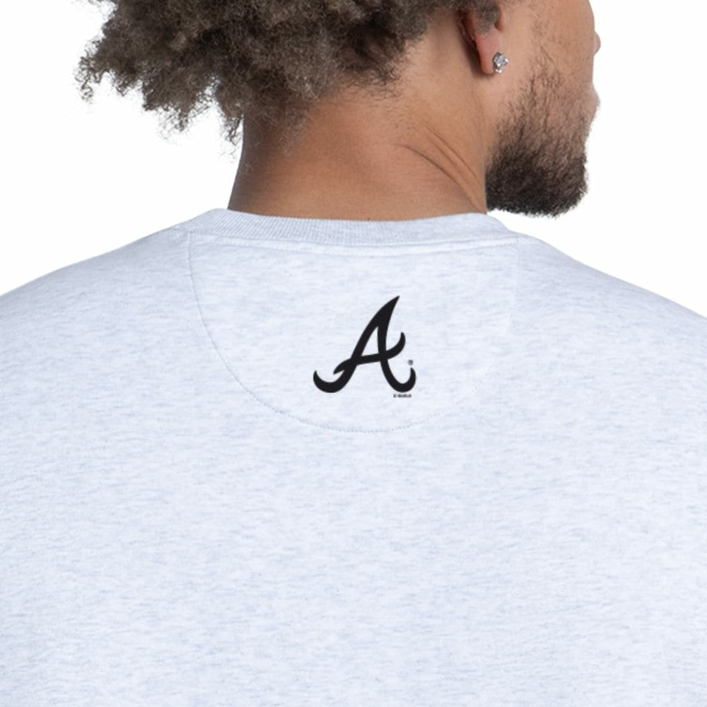 Atlanta Braves Starter Face of Ice Blue French Terry Sweatshirt - Gray - MLB on Sale