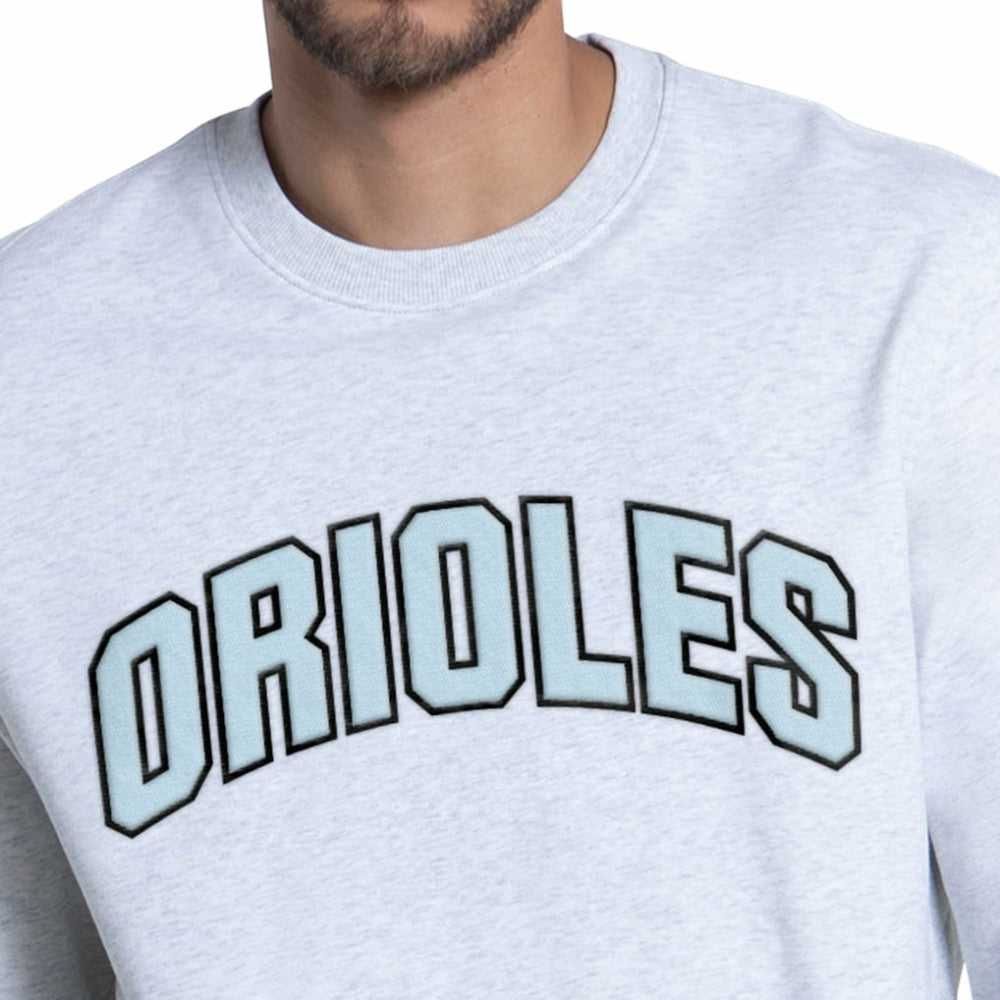 Baltimore Orioles Starter Face of Ice Blue French Terry Sweatshirt - Gray - MLB Discount