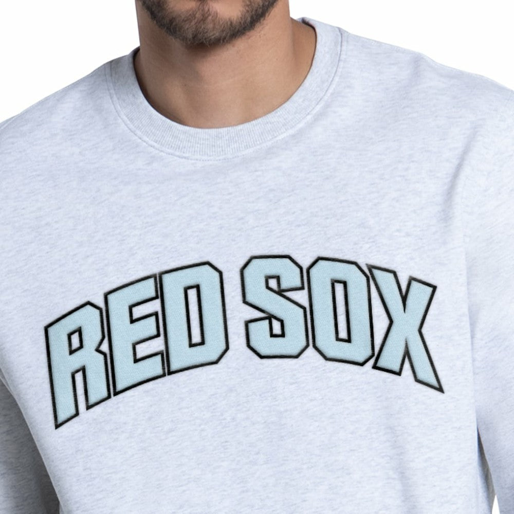 Boston Red Sox Starter Face of Ice Blue French Terry Sweatshirt - Gray - MLB Sale