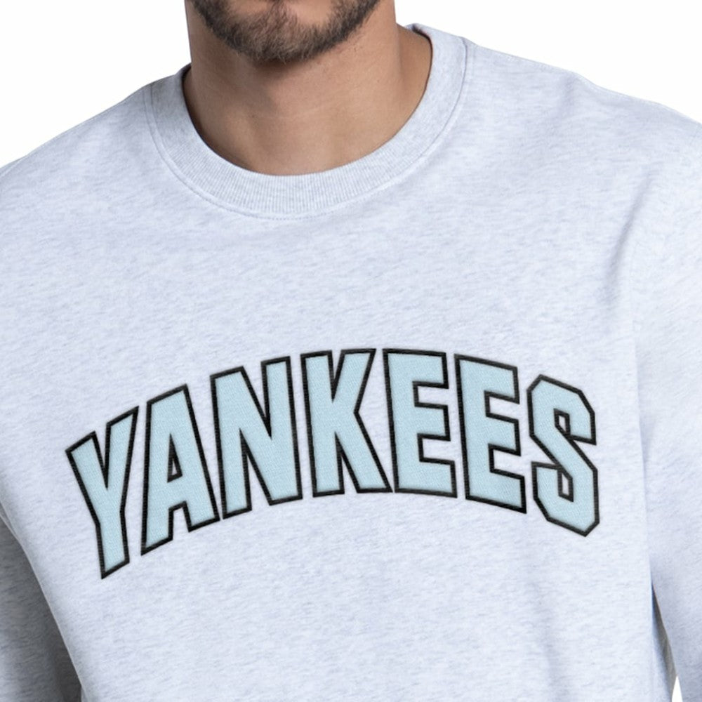 New York Yankees Starter Face of Ice Blue French Terry Sweatshirt - Gray - MLB on Sale