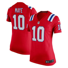 Nike Drake Maye New England Patriots Women's Alternate Game Jersey Red