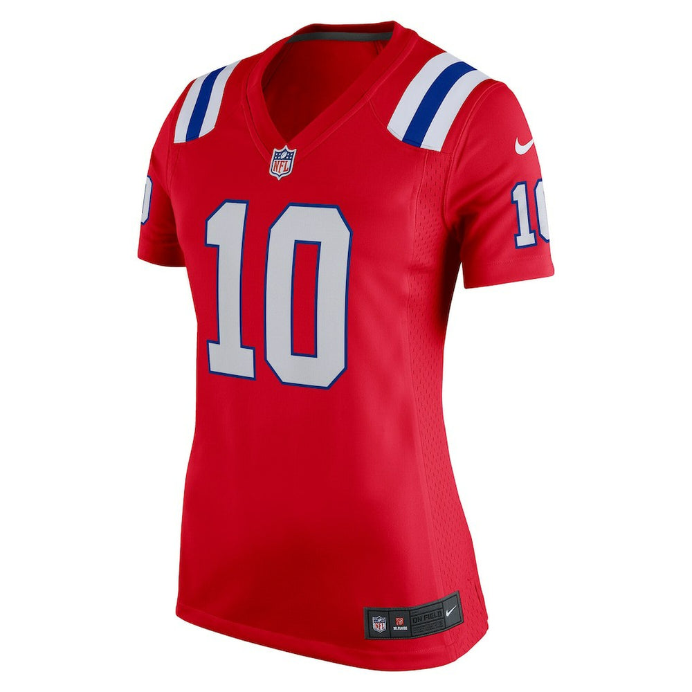 Nike Drake Maye New England Patriots Women's Alternate Game Jersey Red