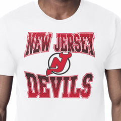 New Jersey Devils Starter Comic Style Team Graphic T-Shirt - White - NHL 203639603