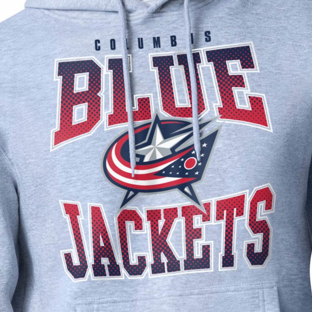 Columbus Blue Jackets Starter Comic Style Team Graphic Hoodie - Gray - NHL 203639614