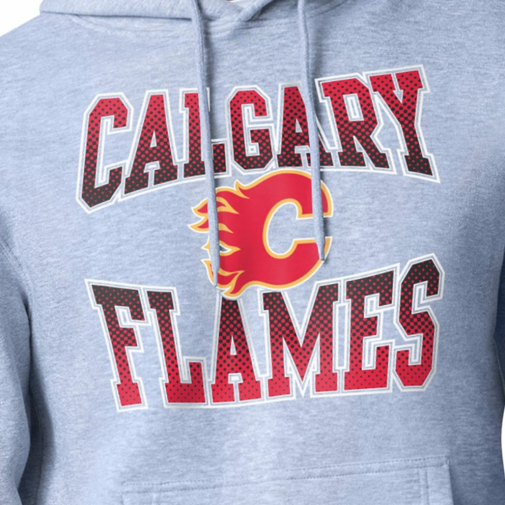 Calgary Flames Starter Comic Style Team Graphic Hoodie - Gray - NHL 203639618