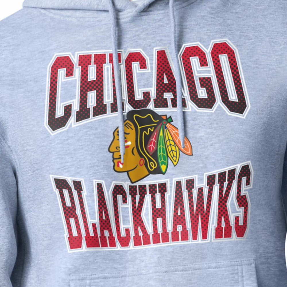 Chicago Blackhawks Starter Comic Style Team Graphic Hoodie - Gray - NHL 203639625