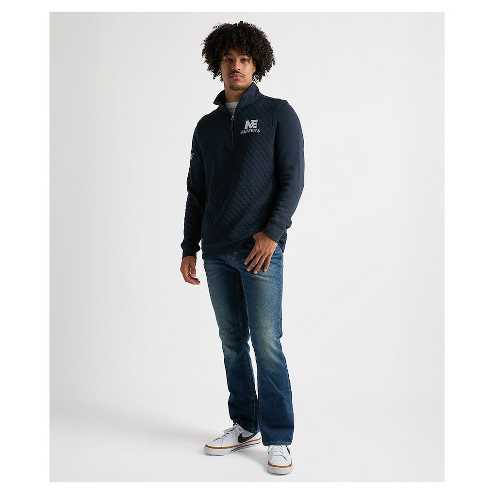 Charles River x New England Patriots Franconia Quilted Quarter-Zip Sweatshirt Navy