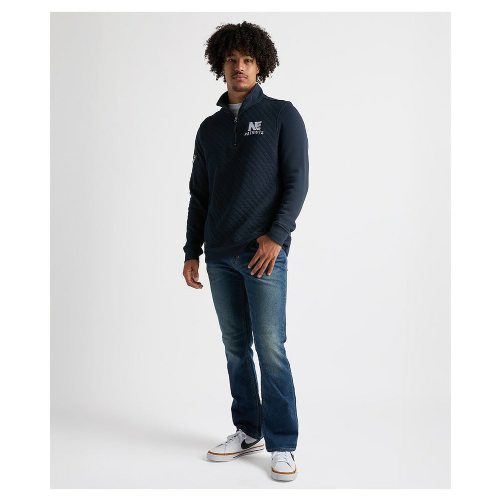 Charles River x New England Patriots Franconia Quilted Quarter-Zip Sweatshirt Navy
