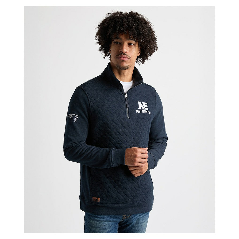 Charles River x New England Patriots Franconia Quilted Quarter-Zip Sweatshirt Navy