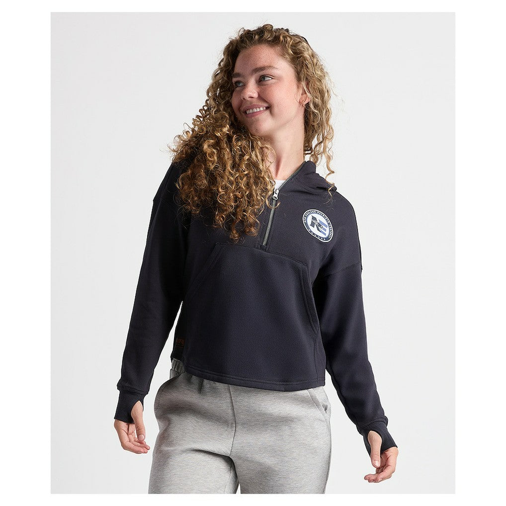 Charles River x New England Patriots Women's Willow Fleece Quarter-Zip Hoodie Navy