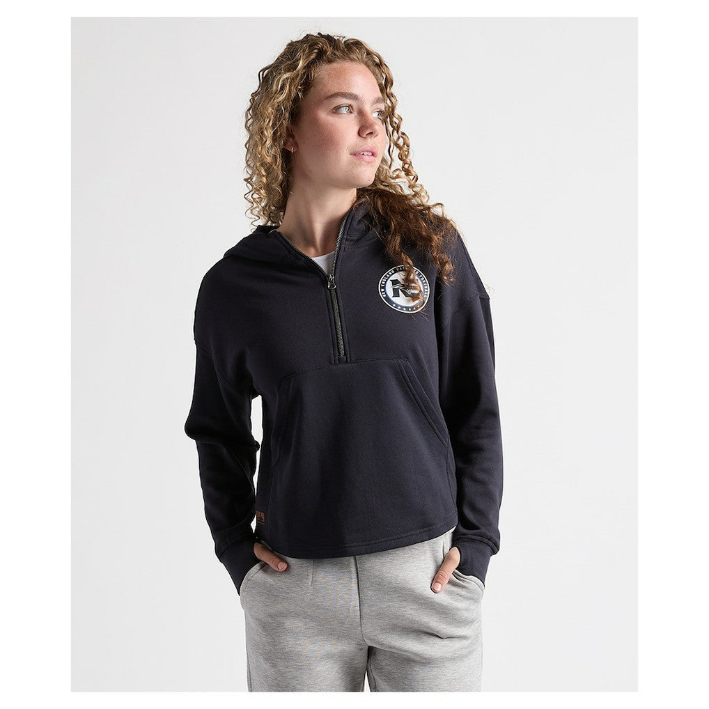 Charles River x New England Patriots Women's Willow Fleece Quarter-Zip Hoodie Navy