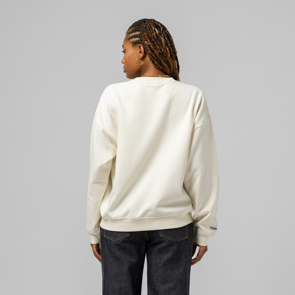 Los Angeles Dodgers Mitchell & Ness Women's Premium Crewneck Sweatshirt - Cream - Mitchell & Ness Sale
