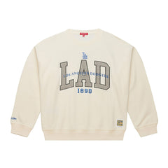 Los Angeles Dodgers Mitchell & Ness Women's Premium Crewneck Sweatshirt - Cream - Mitchell & Ness Sale