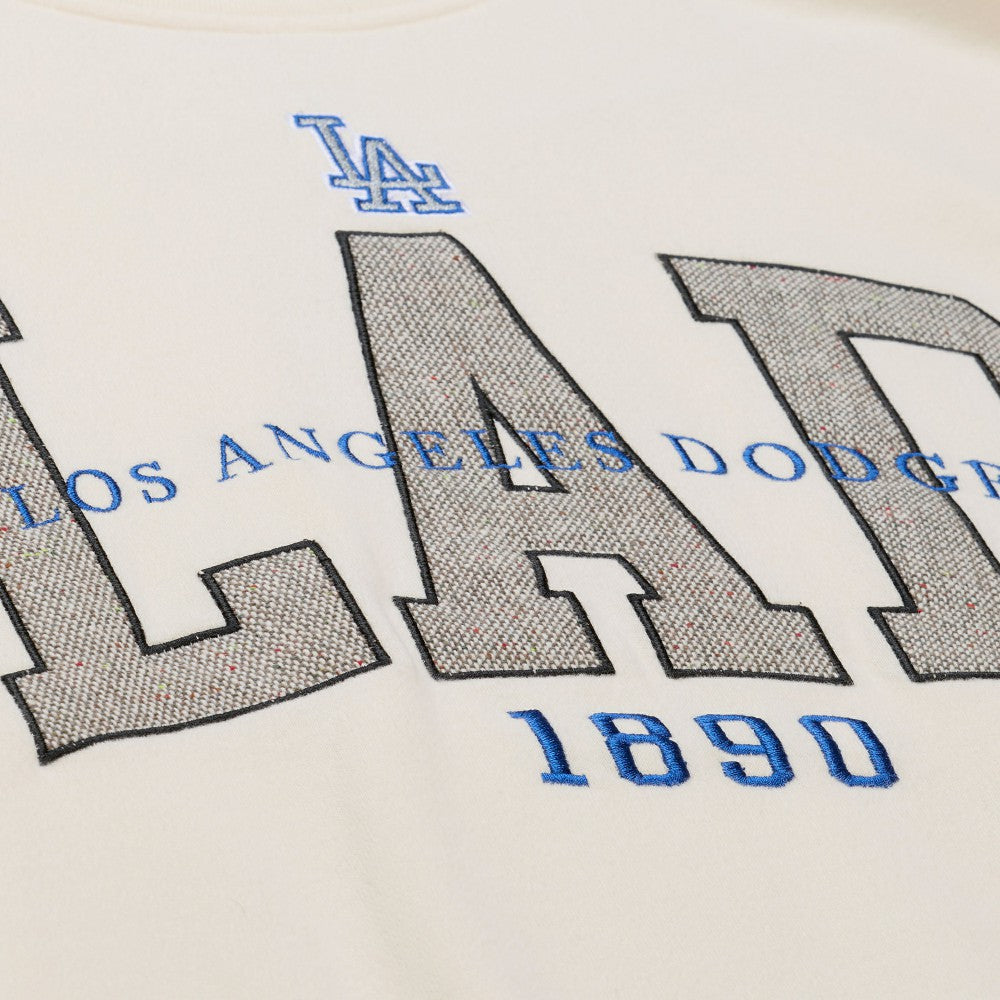 Los Angeles Dodgers Mitchell & Ness Women's Premium Crewneck Sweatshirt - Cream - Mitchell & Ness Sale