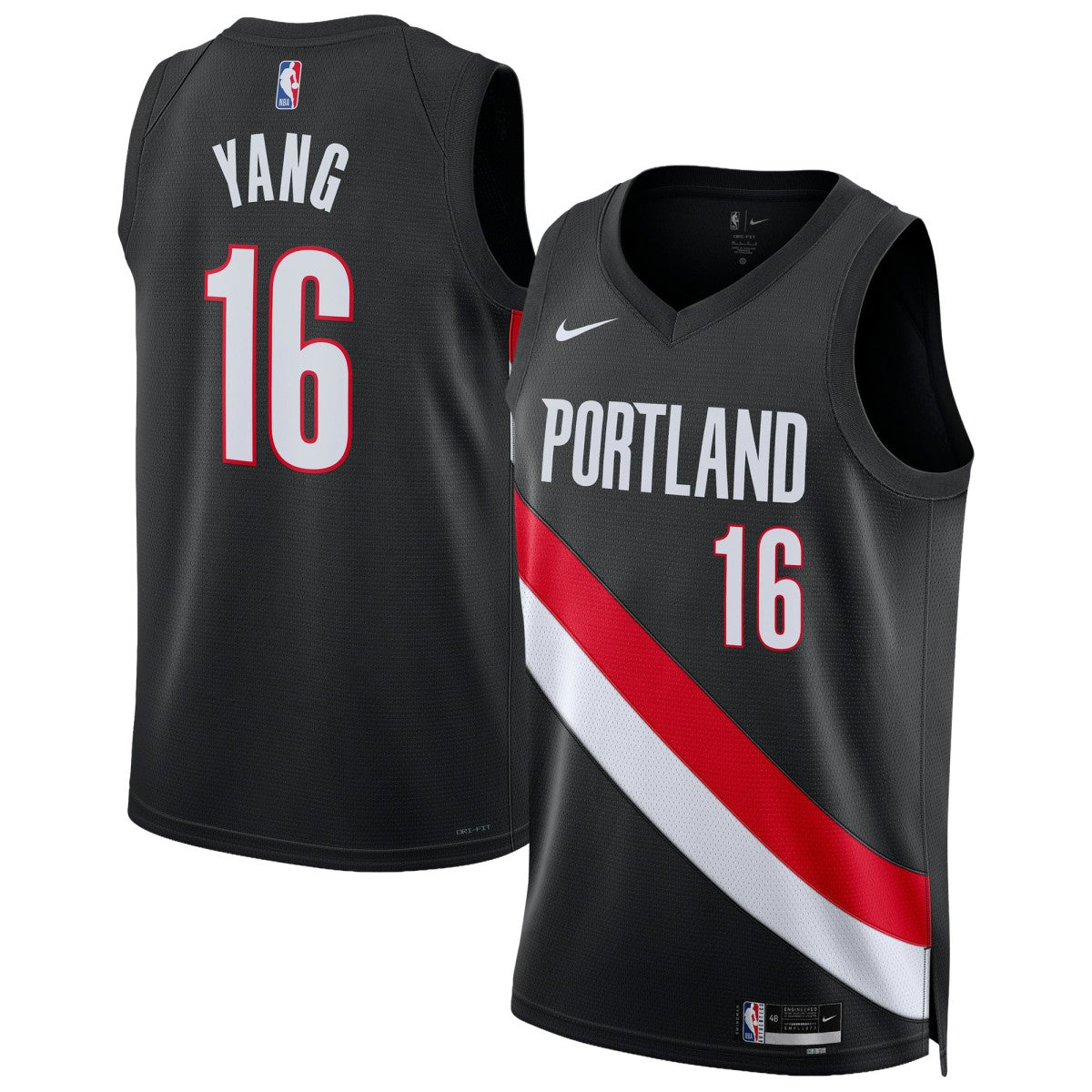 Yang Hansen Portland Trail Blazers Unisex Swingman Jersey Icon Edition Black | Nike US