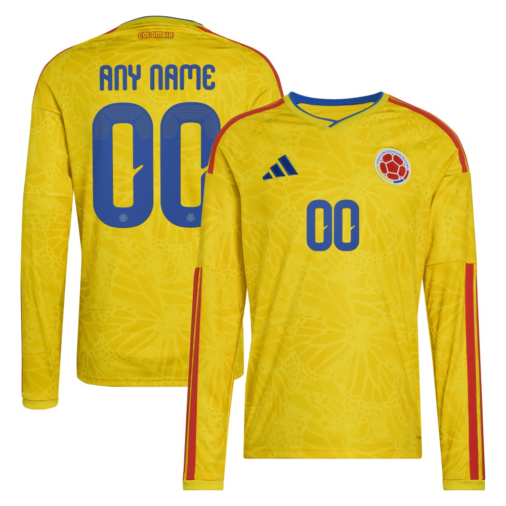 Colombia National Team FIFA x World Cup 2026 Home Replica Long Sleeve Custom Jersey Yellow - Adidas outlet