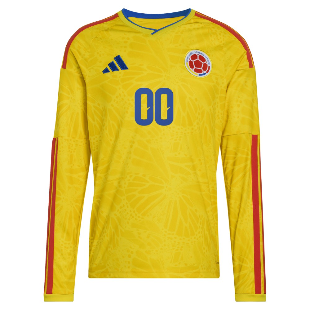 Colombia National Team FIFA x World Cup 2026 Home Replica Long Sleeve Custom Jersey Yellow - Adidas outlet