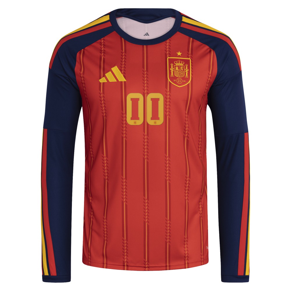 Spain National Team FIFA x World Cup 2026 Home Replica Long Sleeve Custom Jersey Red - Adidas