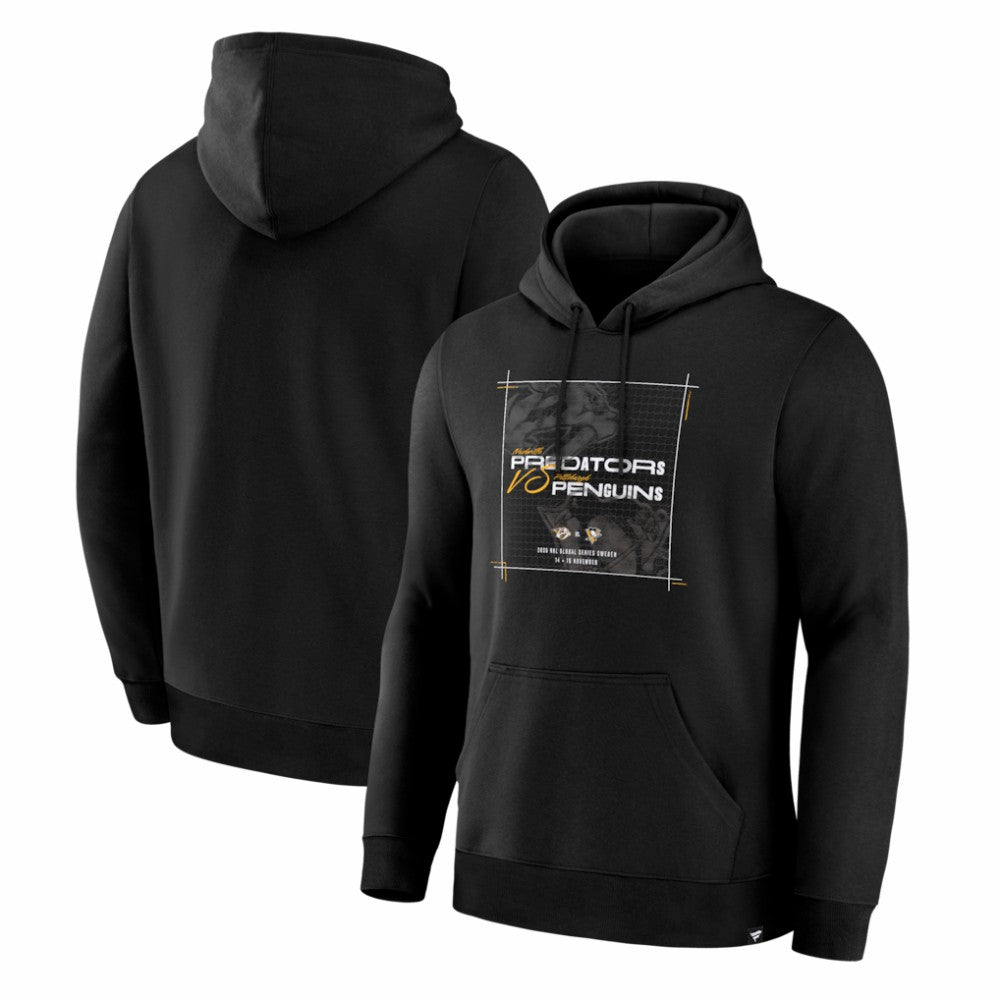 Nashville Predators vs. Pittsburgh Penguins 2025 NHL Global Series Matchup Legacy Hoodie - Black - NHL 203644056