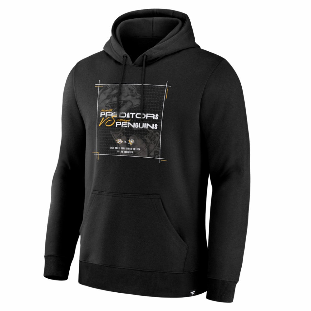 Nashville Predators vs. Pittsburgh Penguins 2025 NHL Global Series Matchup Legacy Hoodie - Black - NHL 203644056