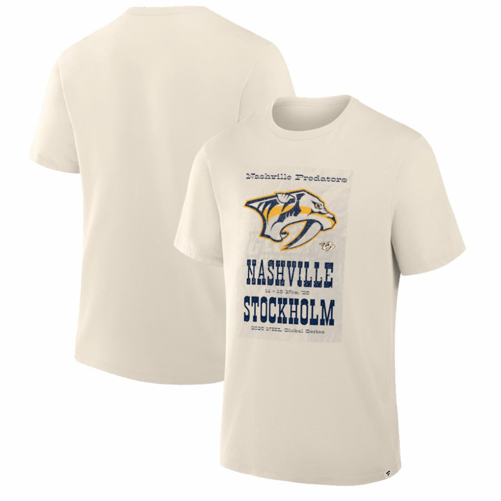 Nashville Predators 2025 NHL Global Series Hometown To Stockholm Legacy T-Shirt - Cream - NHL 203644059