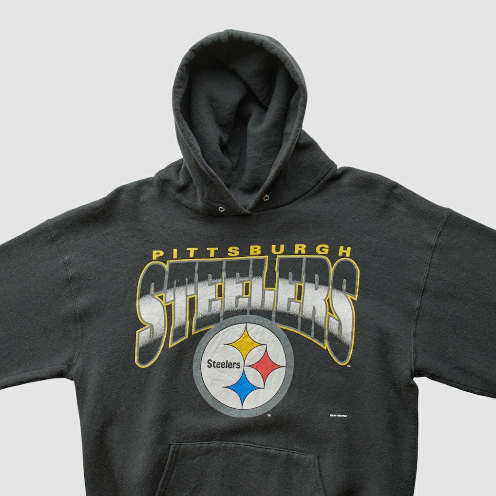 Fanatics Pittsburgh Steelers 90s Hooded Pullover Sweatshirt Black Vintage
