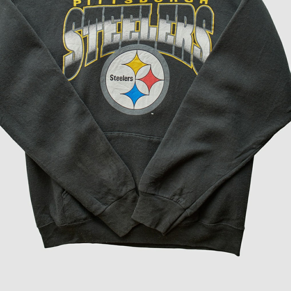 Fanatics Pittsburgh Steelers 90s Hooded Pullover Sweatshirt Black Vintage