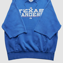 Texas Rangers Majestic 2000s Hooded Pullover Sweatshirt - Blue - 2XVintage - Fanatics on Sale