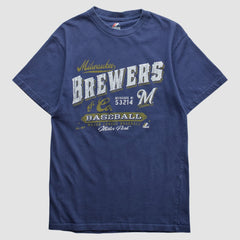 Milwaukee Brewers Majestic 2010s T-shirt - Navy - Vintage - Fanatics Discount
