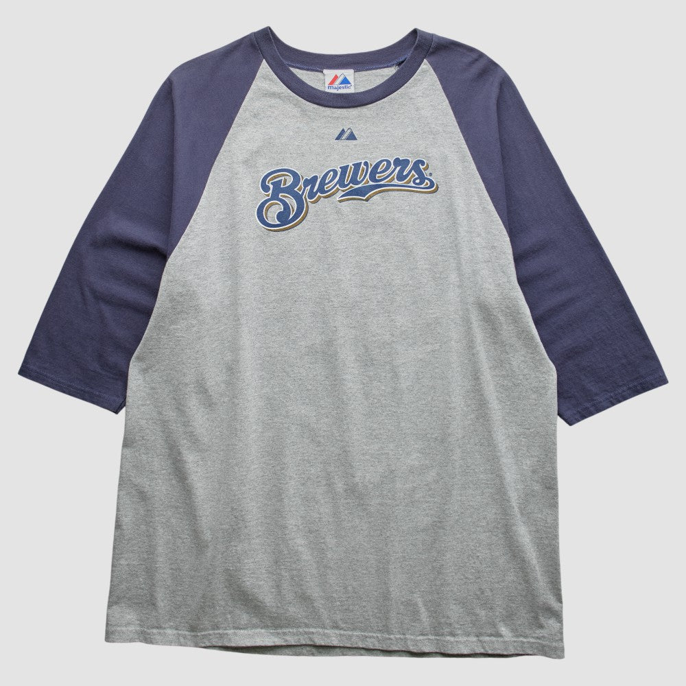 Milwaukee Brewers Majestic 2000s T-shirt - Gray - 2XVintage - Fanatics Online