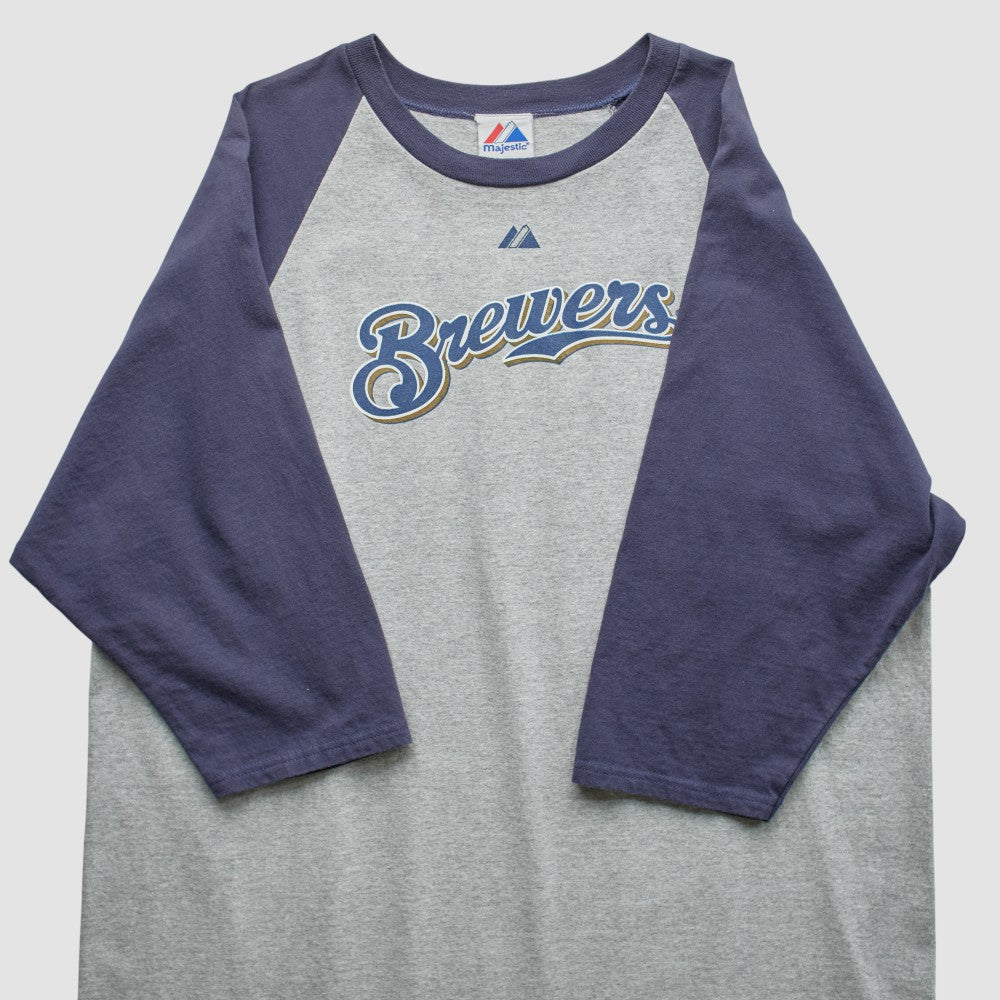 Milwaukee Brewers Majestic 2000s T-shirt - Gray - 2XVintage - Fanatics Online