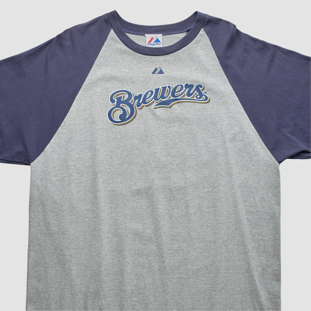 Milwaukee Brewers Majestic 2000s T-shirt - Gray - 2XVintage - Fanatics Online