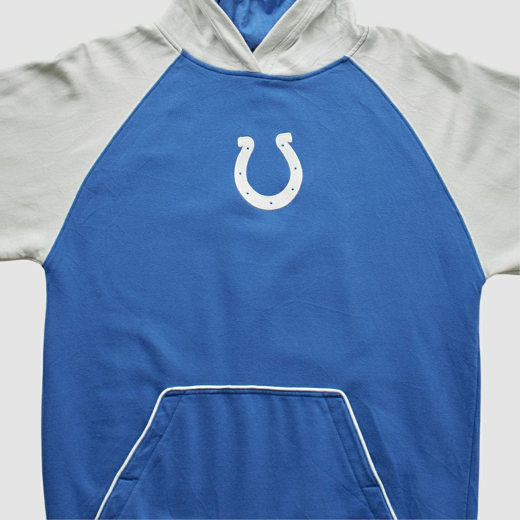 Fanatics Indianapolis Colts Reebok 2000s Hooded Pullover Sweatshirt Blue Vintage