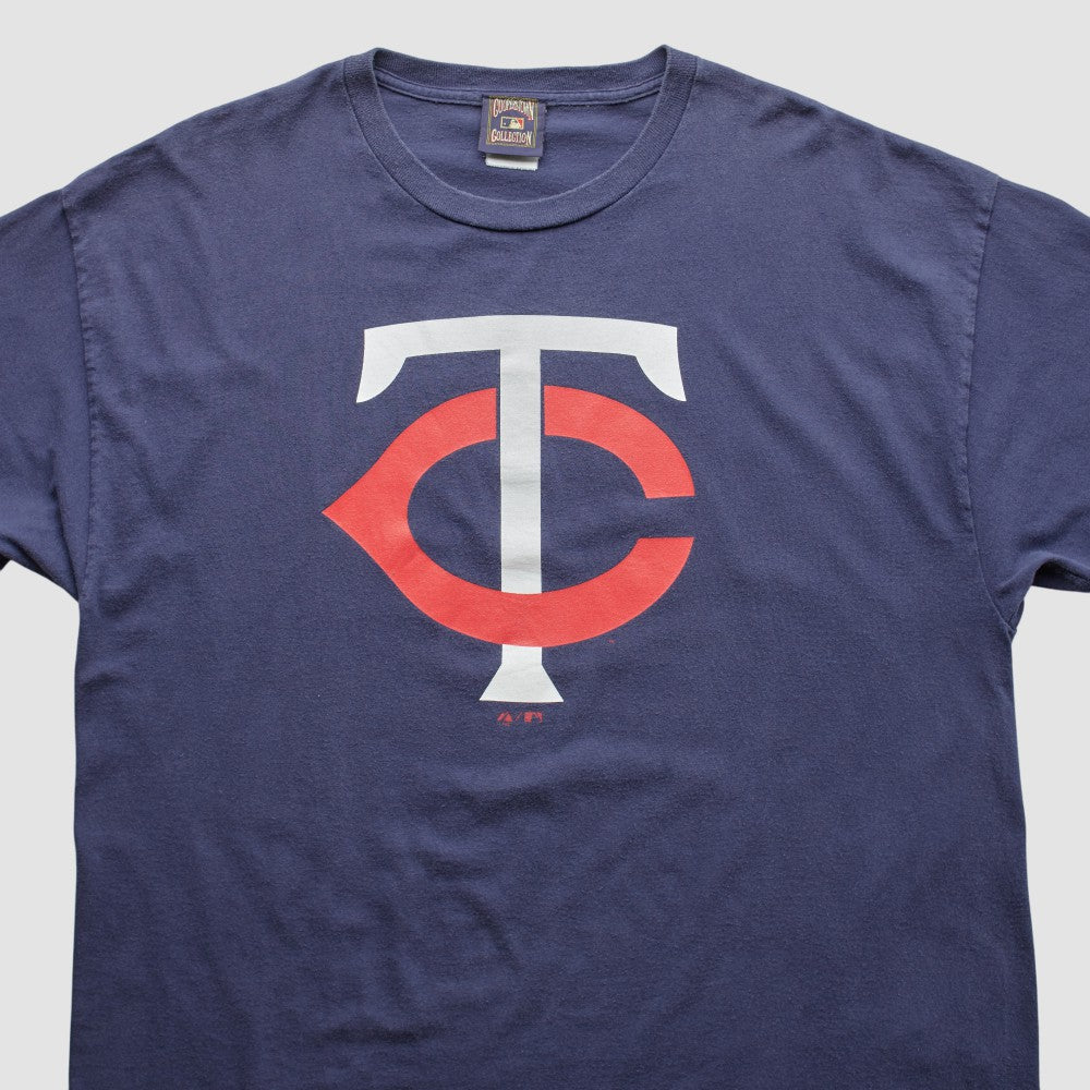 Minnesota Twins Majestic 2000s T-shirt - Navy - Vintage - Fanatics Discount