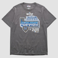 Milwaukee Brewers Majestic 2011 T-shirt - Dark Heather Gray - Vintage - Fanatics Sale