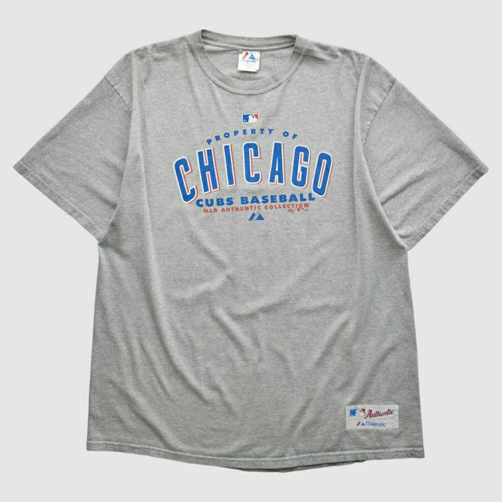 Chicago Cubs Majestic 2007 T-shirt - Heather Gray - XVintage - Fanatics Online