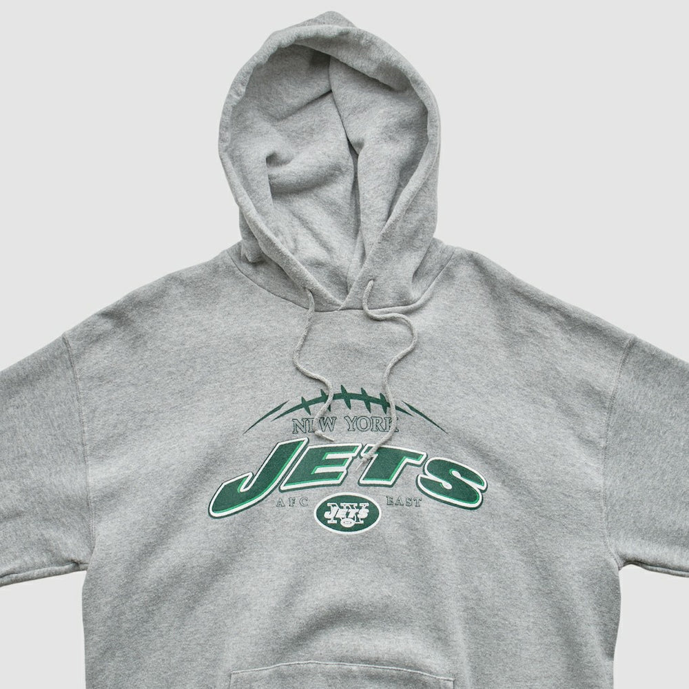 Fanatics New York Jets NFL 2000s Hooded Pullover Sweatshirt Heather Gray Vintage