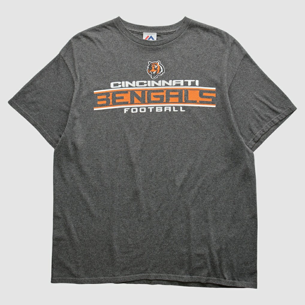 Fanatics Cincinnati Bengals Majestic 2010s T-shirt Dark Heather Gray Vintage