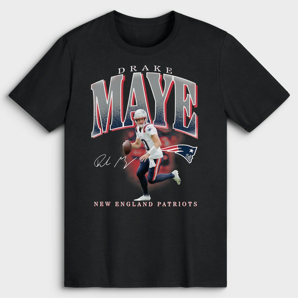 Drake Maye New England Patriots Big & Tall Player Hype T-Shirt Black