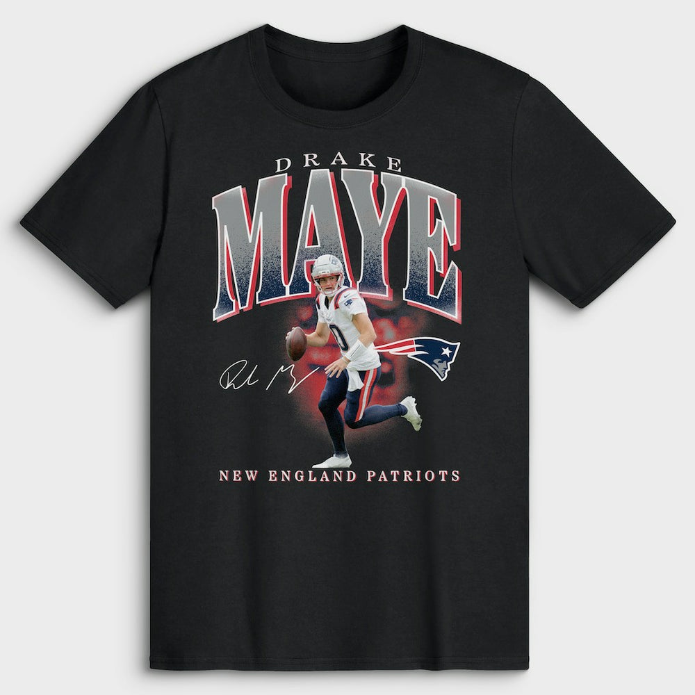 Drake Maye New England Patriots Big & Tall Player Hype T-Shirt Black