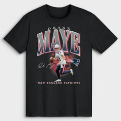 Drake Maye New England Patriots Player Hype T-Shirt Black
