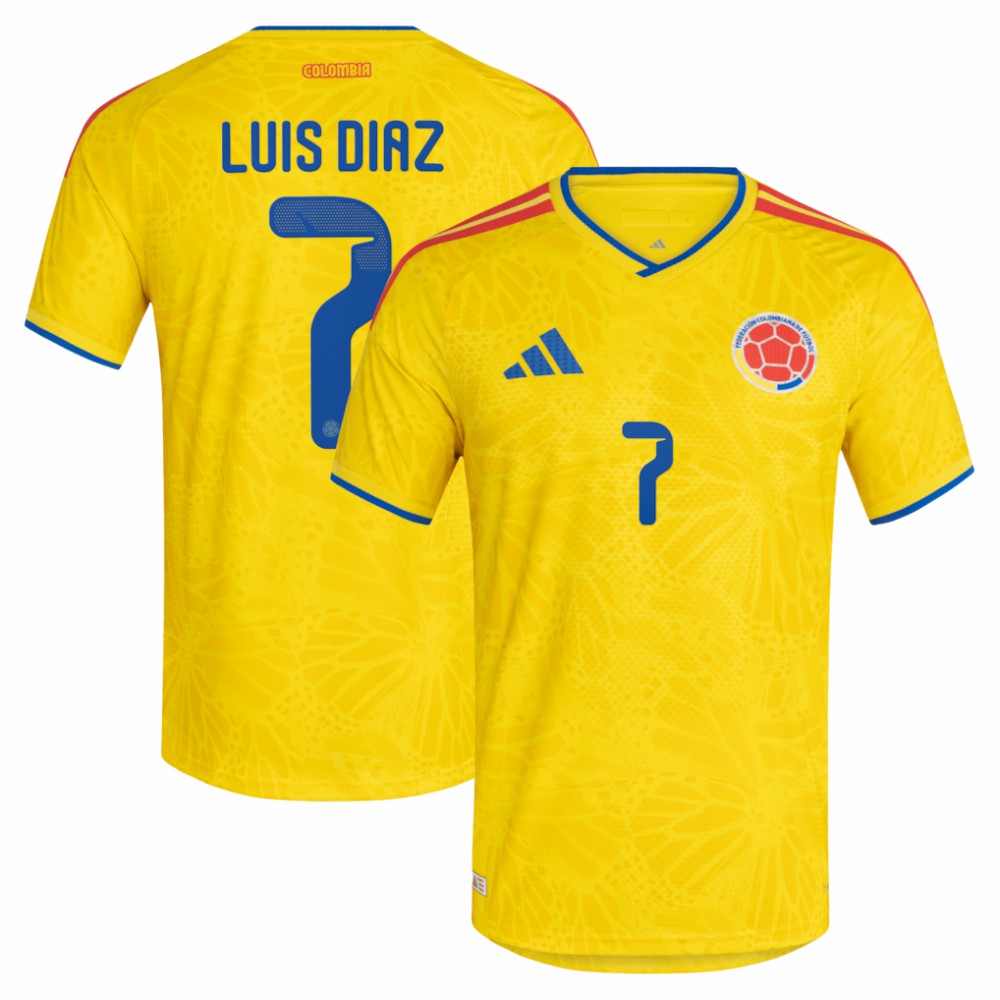 Luis Diaz Colombia National Team 2026 Home Jersey Yellow - Adidas for sale