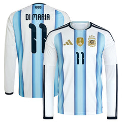 Angel Di Maria Argentina National Team 2026 Home Replica Long Sleeve Jersey White - Adidas cheap