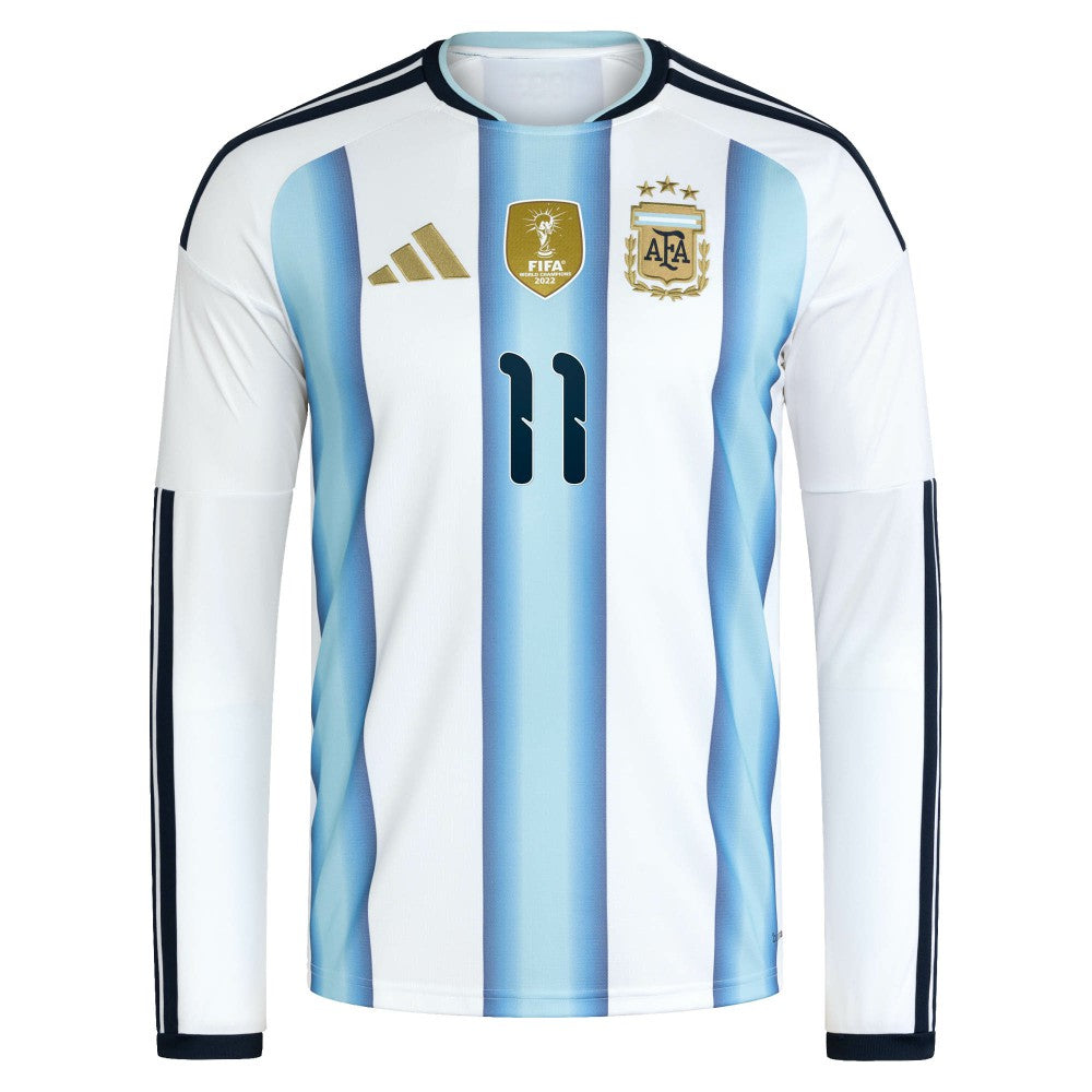 Angel Di Maria Argentina National Team 2026 Home Replica Long Sleeve Jersey White - Adidas cheap