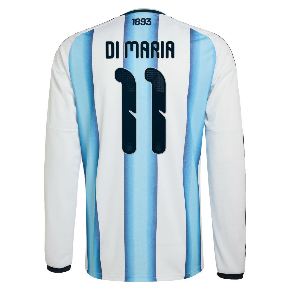 Angel Di Maria Argentina National Team 2026 Home Replica Long Sleeve Jersey White - Adidas cheap