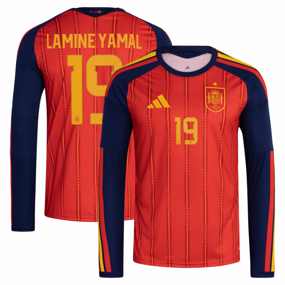 Lamine Yamal Spain National Team 2026 Home Replica Long Sleeve Jersey Red - Adidas for sale
