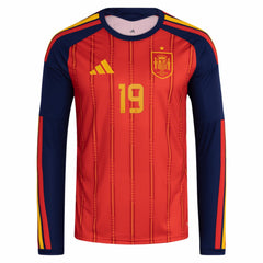 Lamine Yamal Spain National Team 2026 Home Replica Long Sleeve Jersey Red - Adidas for sale